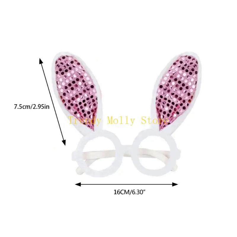 N5KB nouveauté Lunettes drôles Lunes Pâques Pâques Pâques Bunnies Oreilles Eyewear Adult Kid