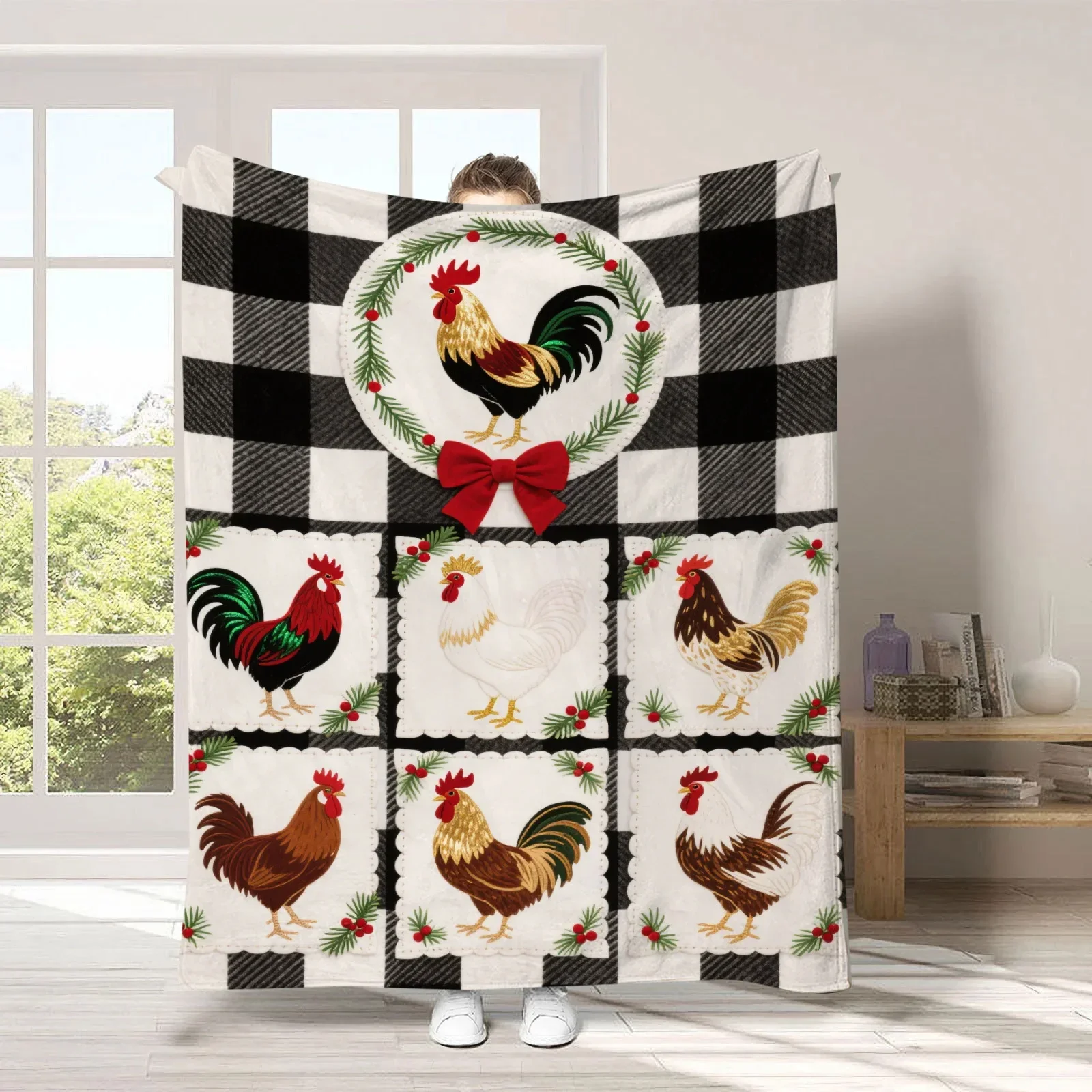 Thanksgiving Grille Theme Digital Printed Polyester Bedroom Velvet Flannel Cover Blanket Sofa Cover Blankets For Beds
