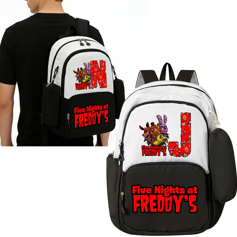 Five Night's At Freddy Backpack with Pencilcase Letter A-Z Rucksack Anime Game High-capacity Schoolbag Boy Student Knapsack
