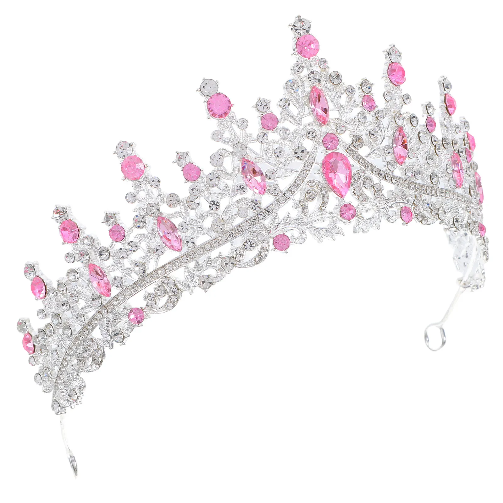 Rhinestone Crown Hairband Elegant Bridal Wedding Birthday Party Headpiece Tiara Queen Accessory Birthday Crowns for Women view 6