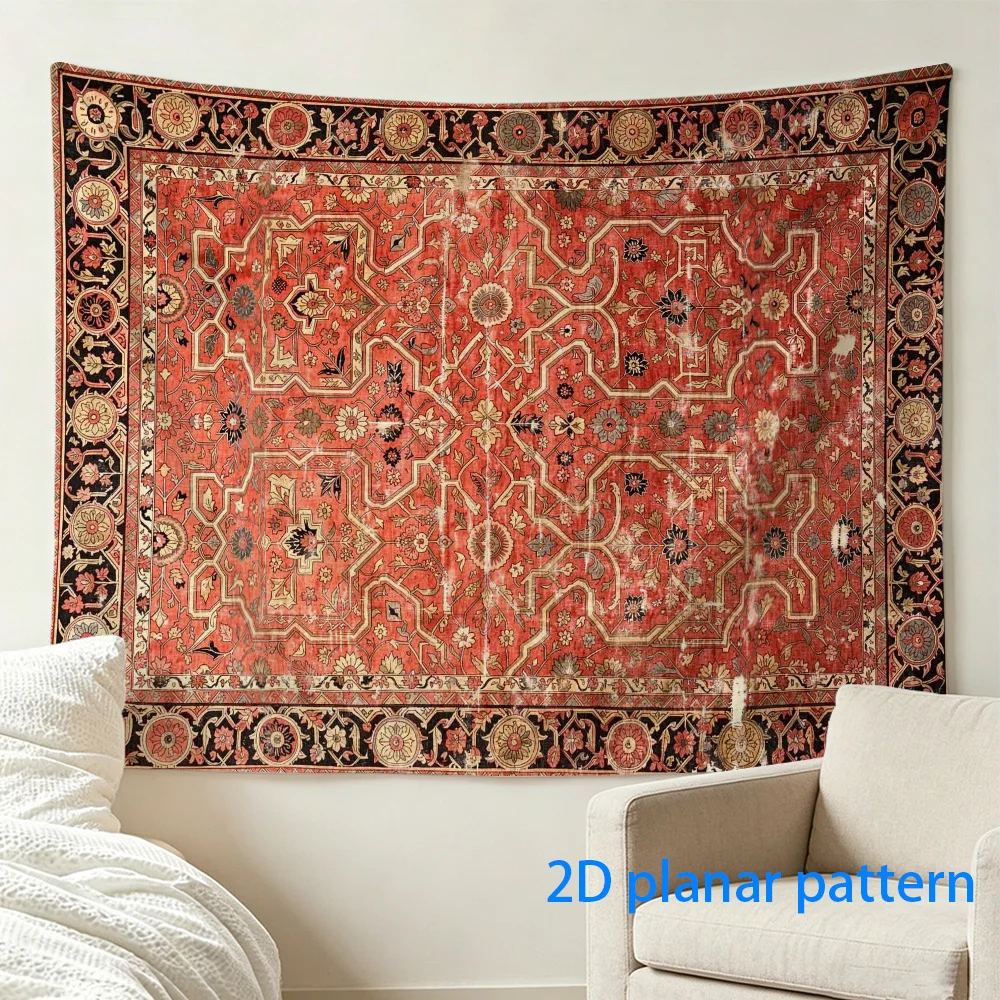 Luxurious Oriental Persian Tapestry Wall Hanging Ethnic Textile Art Decor for Living Room Bedroom Vintage Home Accent