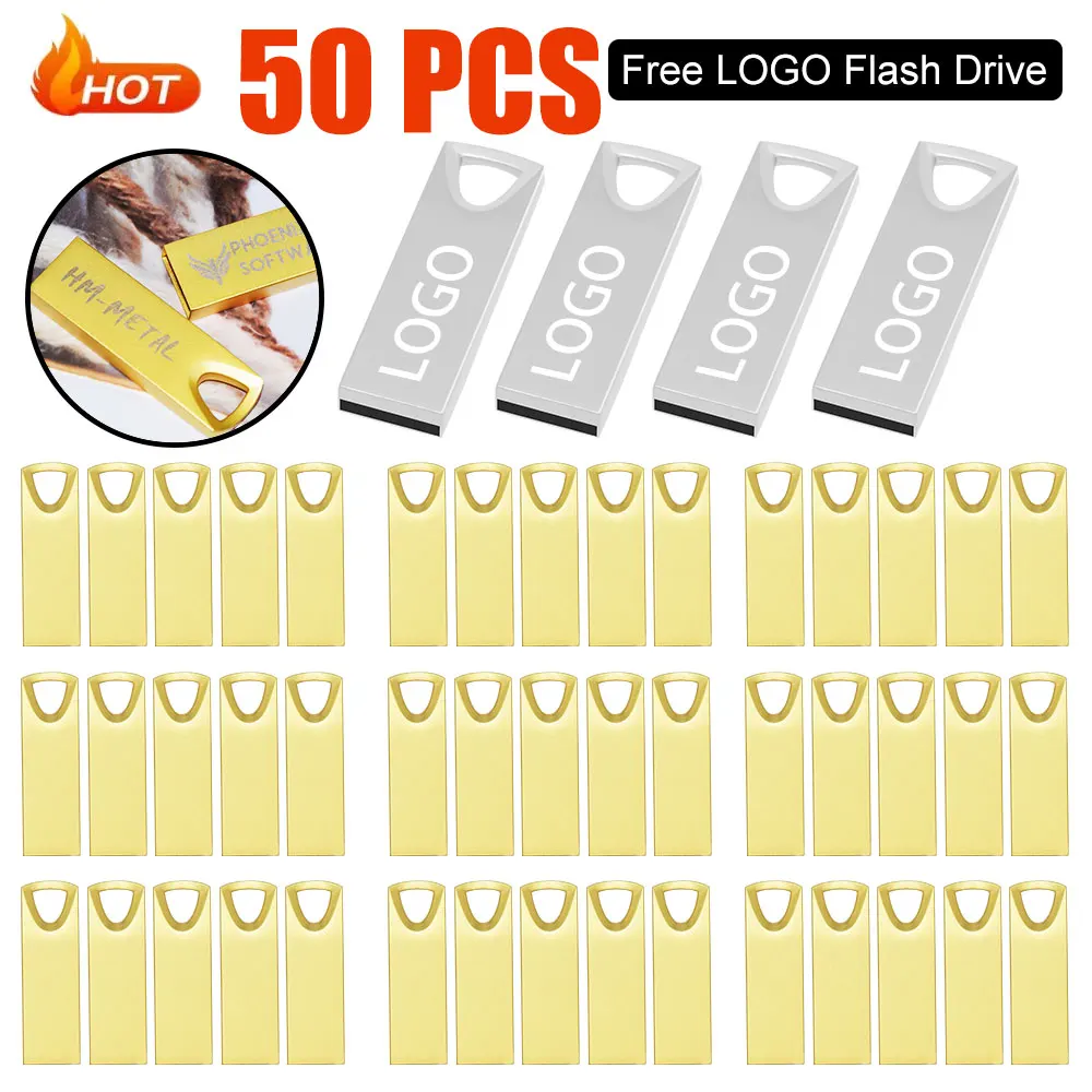 

50PCS/LOT USB2.0 Hot selling Metal USB pendrive (free custom logo) Usb Flash Disk 4GB 8GB High Quality 32GB 64GB USB flash drive