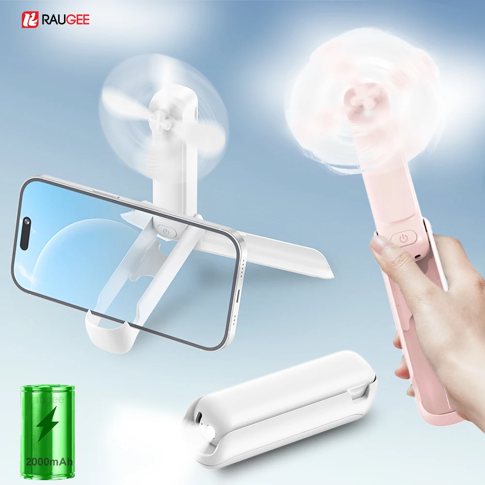 พัดลมมือถือขนาดเล็ก USB พัดลมพกพาแบบชาร์จไฟได้พร้อมที่วางโทรศัพท์ไฟฉายสําหรับพัดลมส่วนตัวสําหรับการเดินทางสํานักงานตั้งแคมป์กลางแจ้ง