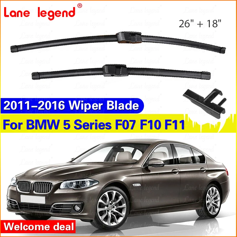 

Front Wiper Blades For BMW 5 Series F07 F10 F11 2011 2012 2013 2014 2015 2016 Windshield Windscreen Window Brushes 26"+18"