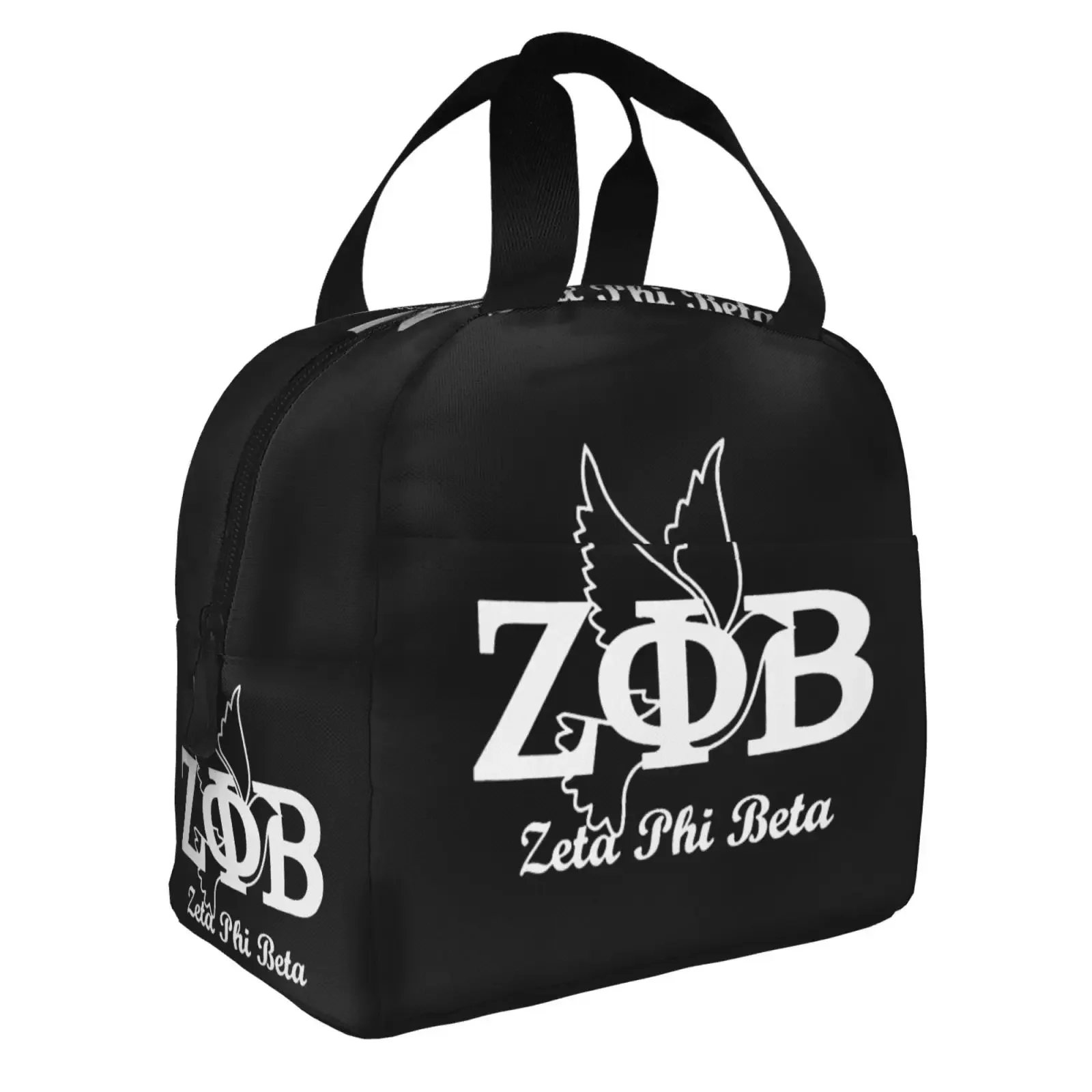 Zeta Phi Beta Dove Print Lunch Bag For Girls Funny Lunch Box Fun Picnic Cooler Bag Portable Zipper Oxford Thermal Lunch Bags