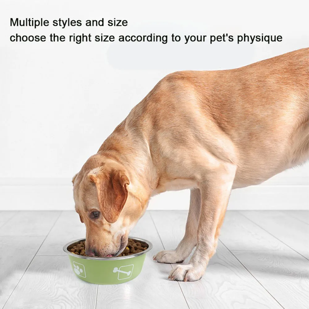 1PC Stainless Steel Non-Slip Dog Bowl Multi-Specification Anti-fall for Large Medium Small Dogs Food Bowl Feeding Pet Supplies