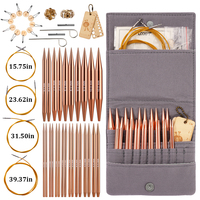 Aluminum Detachable Circular Needle Set+Storage Bag Knitting Needles Hooks Weaving Yarn Knitting Craft Tools Knitted Accessories