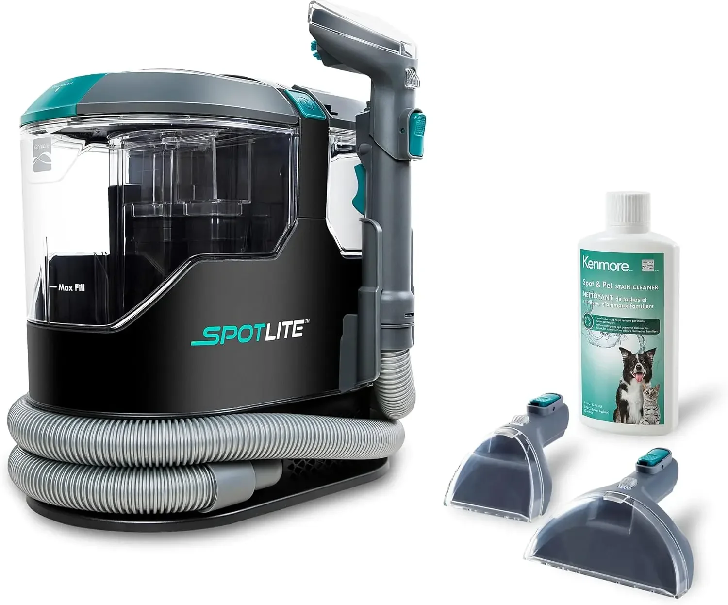 Kenmore KW2001 SpotLite Portable Carpet Spot Cleaner & Pet Stain Remover, 17Kpa Powerful Suction with Versatile Tools