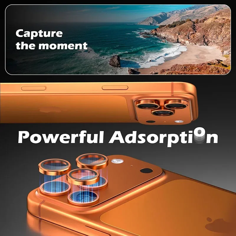 Anillo Protector de Cámara de Aleación de Aluminio Metal para iPhone 17 Air 17 Pro Max 17 Plus Cubierta Protectora de Lente Trasera 4