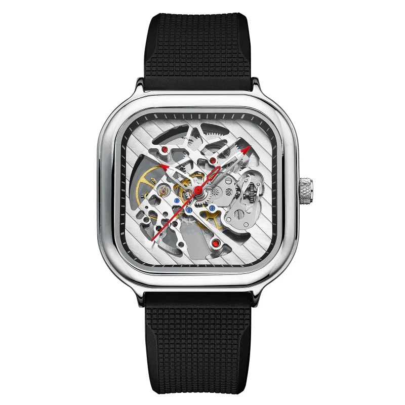 Hot Selling AILANG New Square Mechanical Watch Fashion Waterproof 3Bar Steampunk Hollow Customer Logo OEM Milan Watch Original