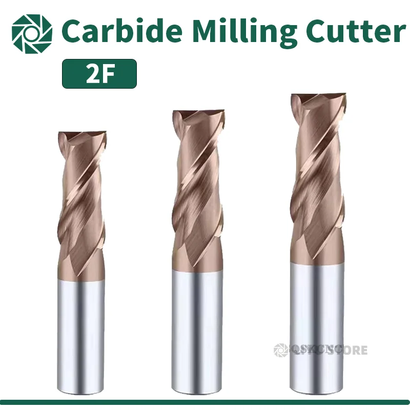 HRC55 Carbide End Mill 1 2 4 5 6 8 10 12mm 2Flute Milling Cutter Alloy Coating Tungsten Steel Cutting Tool CNC maching Endmills