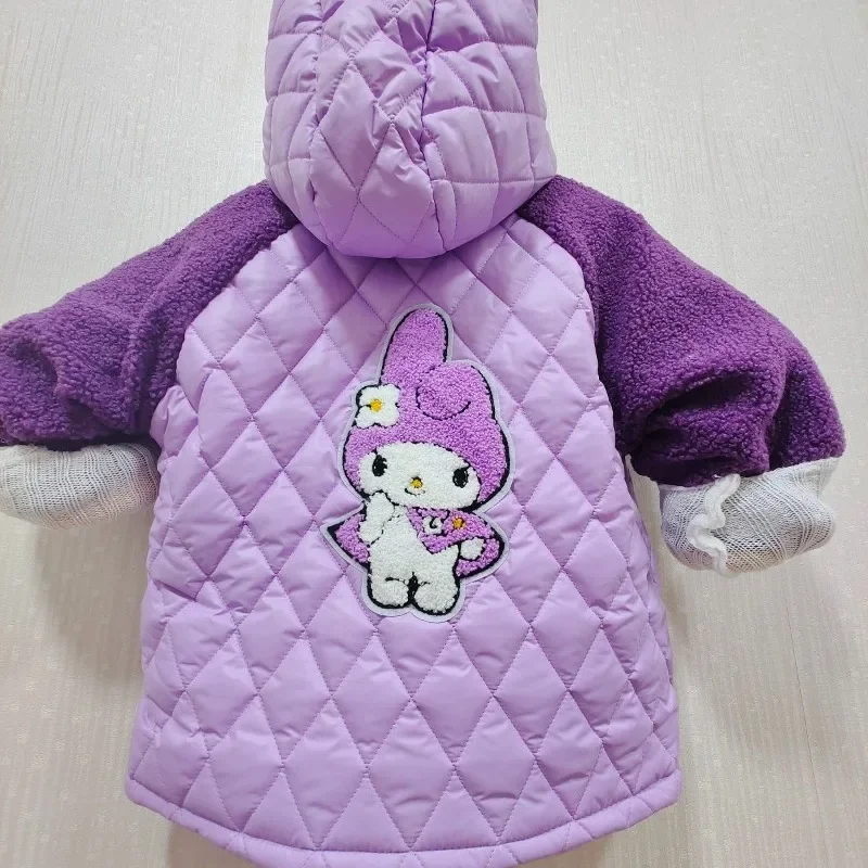 

Sweet Kuromi Anime Sanrio Ins Fashion Cotton Clothes Winter Cute Cartoon My Melody Kawaii Fleece Thick Jacket Gifts for Kids