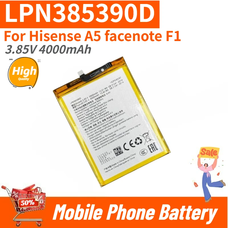 

LPN385390D High Quality Phone Battery 3.85V 4000mAh For Hisense A5 facenote F1 Brand New Replacement Battery