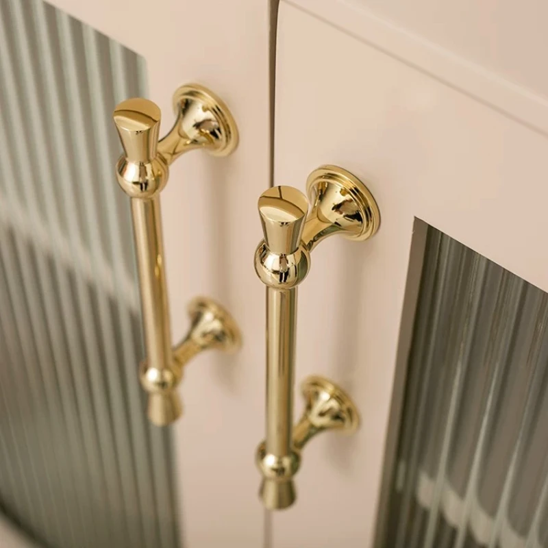 Light Luxury Bright Gold Cabinet Handle Brass Cabinet Handle Creative Drawer Handle High-end Furniture Hardware Accessories