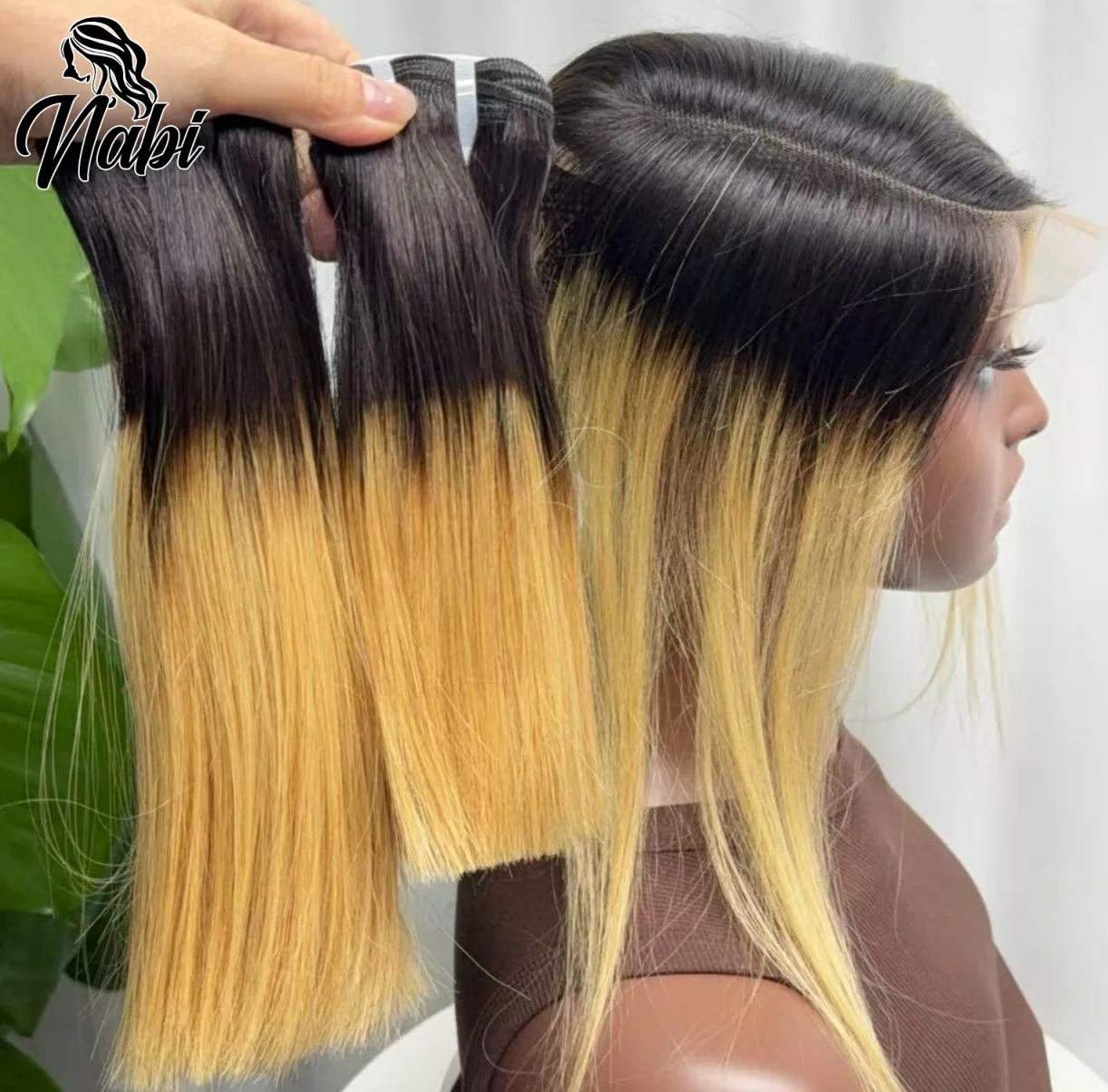 

Короткие пучки человеческих волос Nabi с застежкой 2X6 5x5, короткие прямые вьетнамские человеческие волосы с двойной вытяжкой, предварительно окрашенные для чернокожих женщин