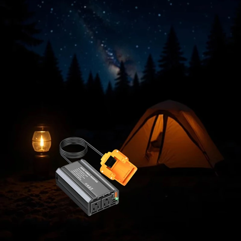 Super Sale 300W Car Power Inverter for DeWalt Li-Ion Battery Outdoor Inverter Type-C PD65W USB A 18W Power Station Generator