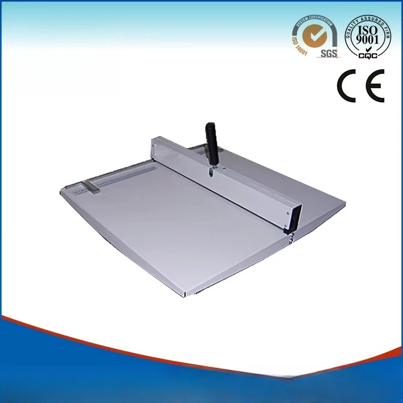 Small desktop folding machine manual paper indentation sticker cutting and perforation for paper processing machinery - view 5