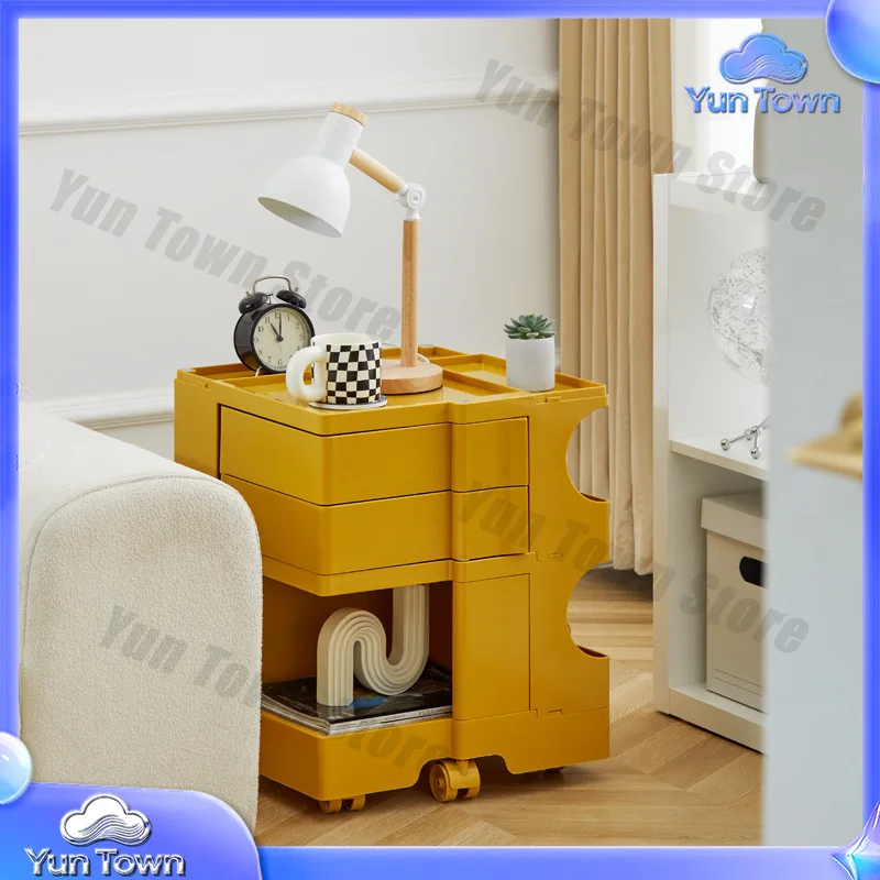 3 Tier Bobbi Cart for Living Room Snack Storage Mobile Trolley for Under Desk Organizer Rolling Storage Shelf for Small