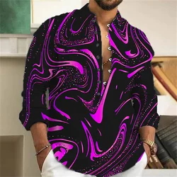 Hot Sale Men's Shirt 3D Printed Hawaiian Long Sleeve Shirt Luxury Beach Party Wear Fashion Casual Colorful