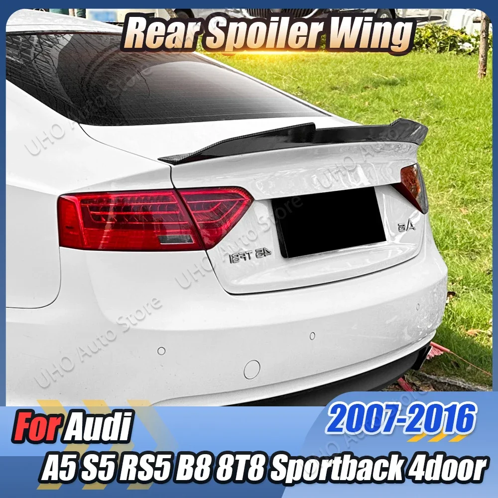 PSM Style Car Rear Spoiler Rear Trunk Lip Trim Tail Wing Body Kit For Audi A5 8T S5 RS5 B8 8T Sportback 4 Doors 2007-2016