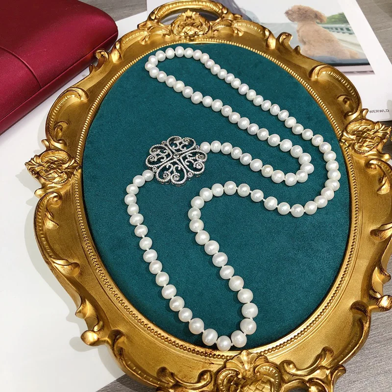 

Supply Natural Freshwater Pearl Necklace Wholesale Women's Fashion Versatile Accessories Niche Design Sweater Chain