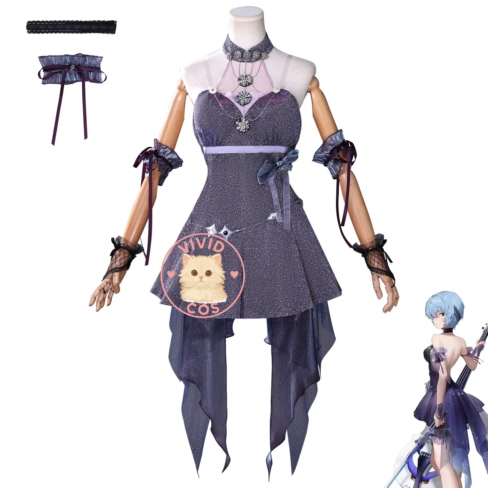 Game NIKKE: Godin van de Overwinning Cosplay Kostuum Anime Rei Ayanami Grijze Jurk Set Mode Rollenspel Vrouwen Pruik Comic Con Halloween