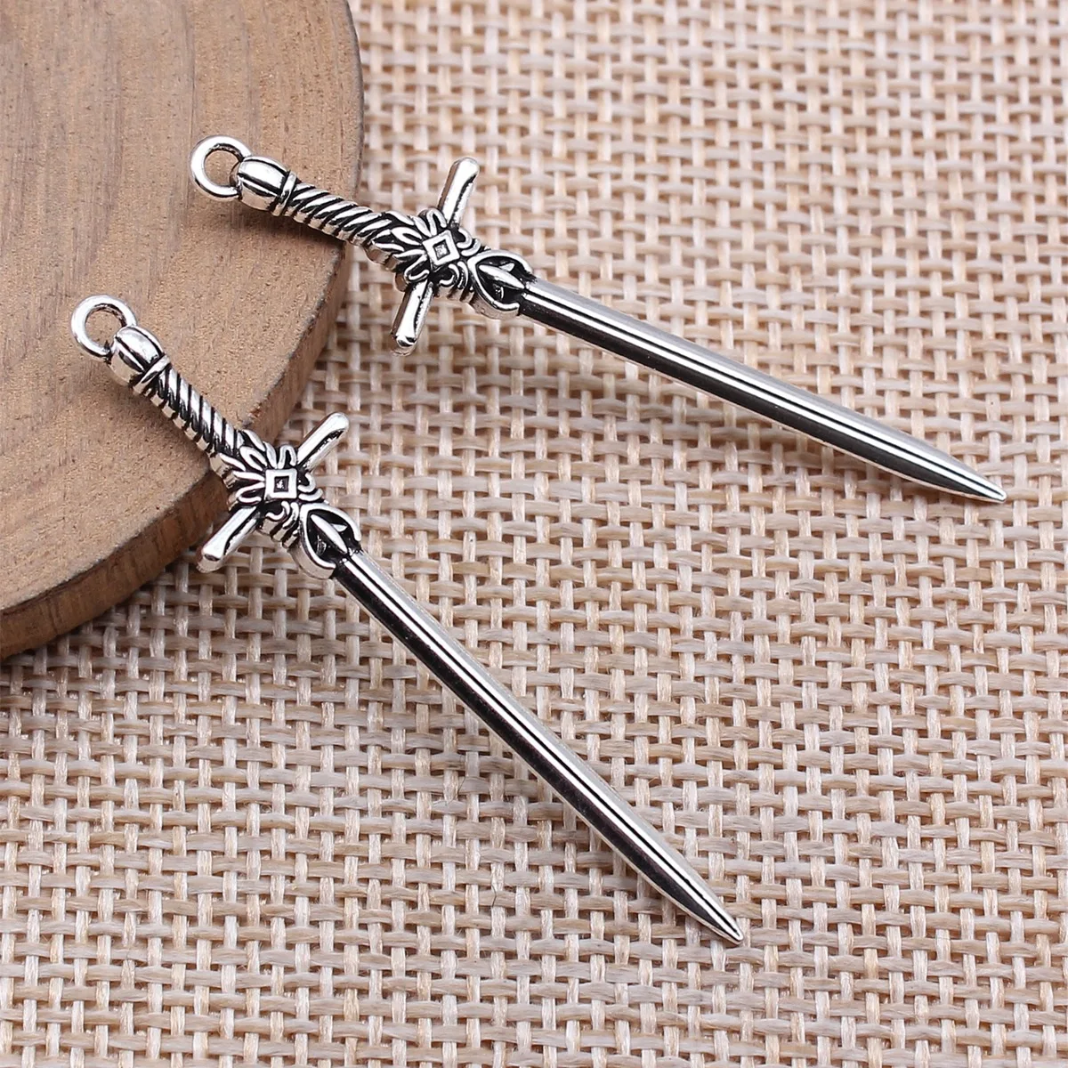 WYSIWYG 10pcs 50x12mm 3 Colors Acgn Cosplay Sword, Gun, Sword And Halberd Charms Pendant For DIY Jewelry Making