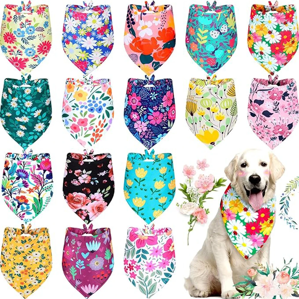 

50pcs Summer Pet Dog Bandana For Small Dog Puppy Scarf Bibs Dogs Grooming Bulk Pet Bandanas Dog Grooming Supplies