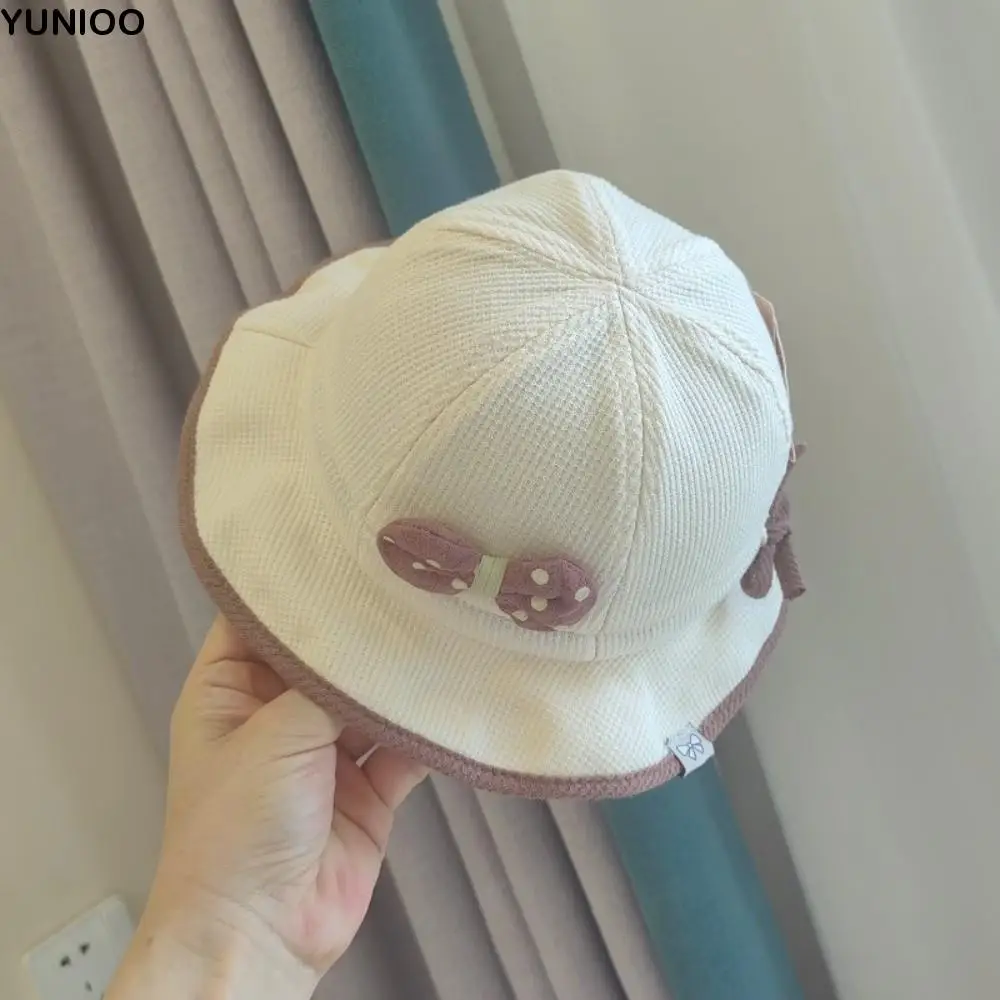 

Sunshade Caps Ruffle Bows Baby Bucket Hat Breathable Adjustable Drawstring Fisherman Hat INS Cute Toddler Basin Cap Travel