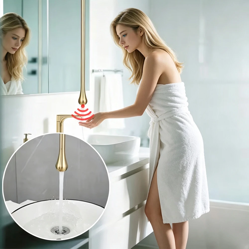 BAKALA Sensor Hang Ceiling Bathroom Faucet Solid Brass Ceiling Basin Faucet Washbasin Faucet Bathtub Faucets Customizable Size