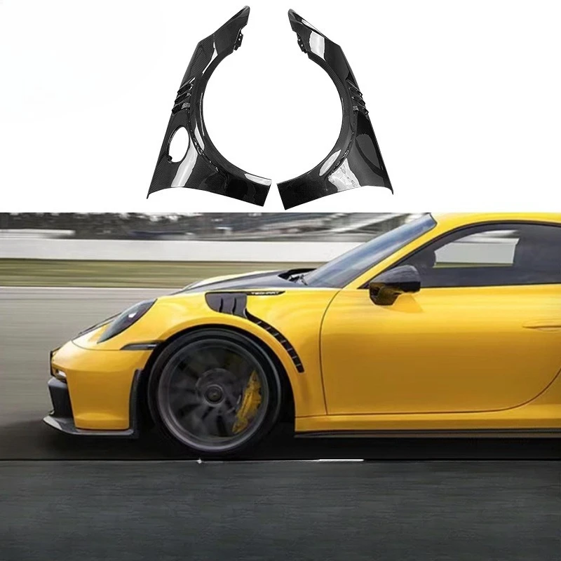 For Porsche Dry Carbon Fiber Fender Plate Open Hole Fender Modification