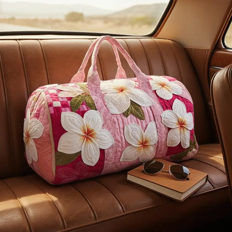 Large Capacity 3D Quilting Craft Flower Butterfly Print Travel Duffel Bag Tote Bags Sports Gym Bag For Outdoor Camping