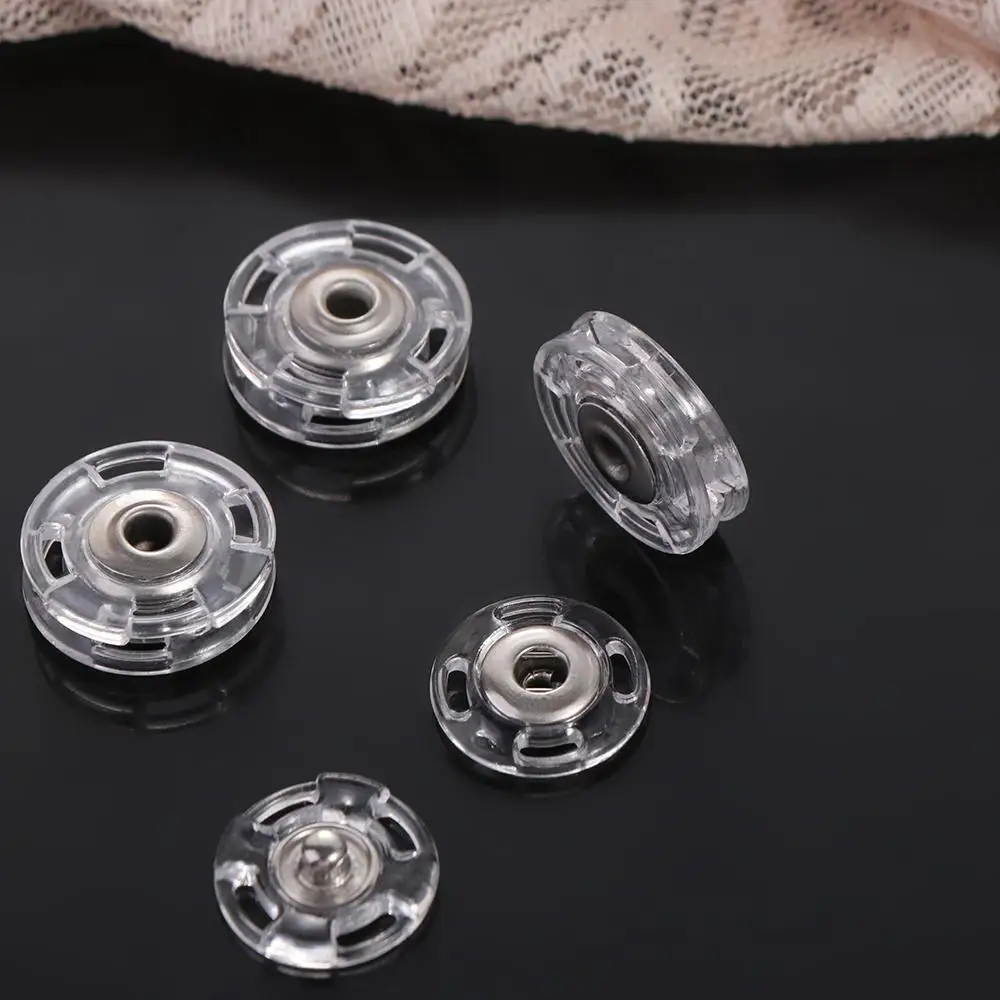 10 pcs Round Invisible Snap Button DIY Plastic Fastener Transparent Snap Button Concealed Transparent Sweater