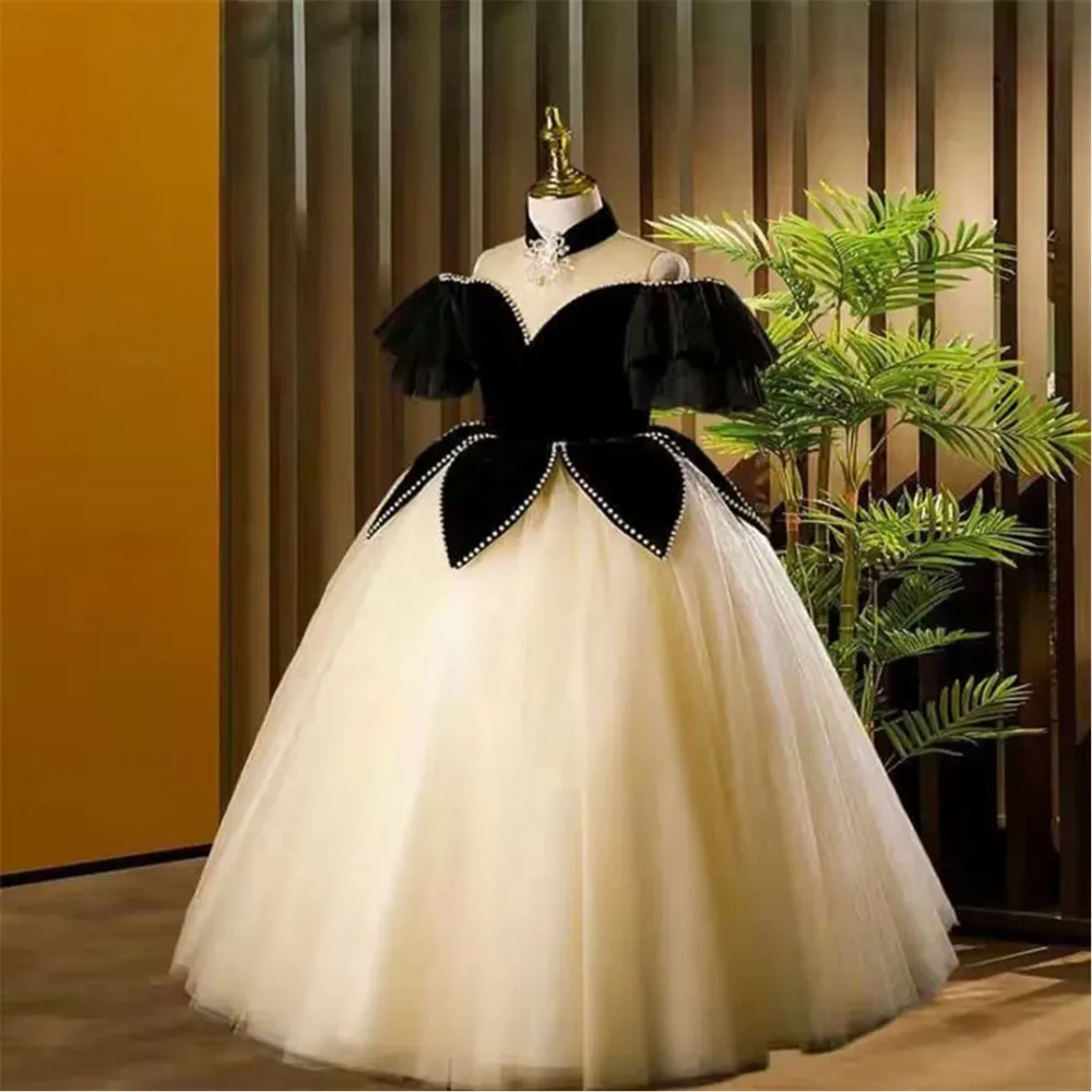 

Flower Girl Children's Bridesmaid Dress for Wedding Fluffy Ball Gown Girl Kids Princess Evening Party Prom Dresses