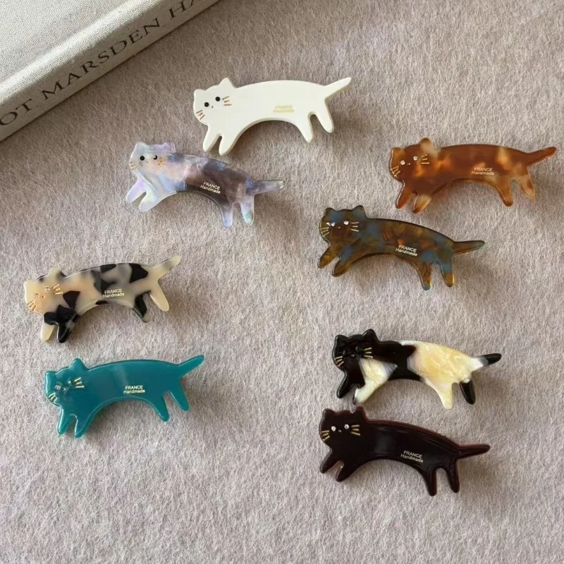 

Feline Animal Hair Clip Cute Cat Pattern Ladies Side Fringe Pin Fairy Sweet Youth Daily Stylish Cartoon Elegant Delicate