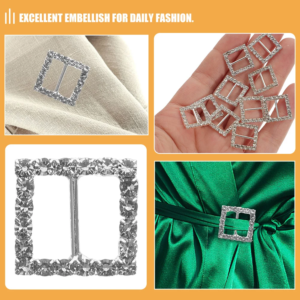 20 Stück quadratische Strass-Schnallen, elegante Schal-Verschlüsse, Damen-Kleidung, Verschlüsse, Party, Hochzeit, Dekor, Schal-Verschlüsse