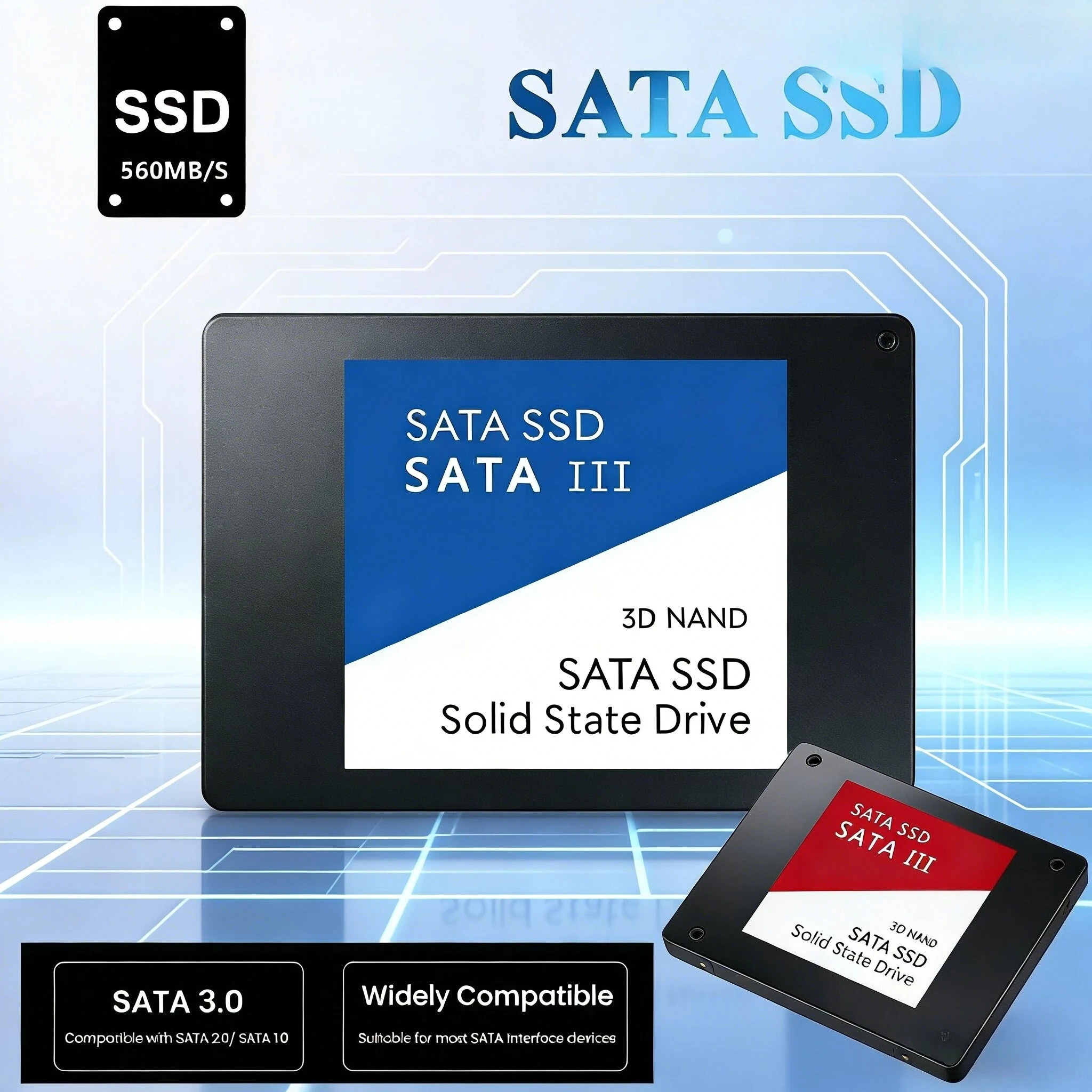Disco de Estado Sólido de Alta Velocidade SSD HDD Interno Sata3 2.5 Polegadas para Laptop Microcomputador Desktop