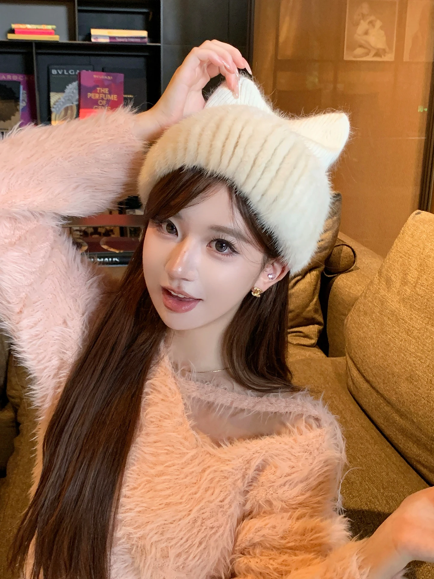 simpatico-cappello-di-pelliccia-con-orecchie-berretto-da-donna-elastico-lavorato-a-maglia-autunno-inverno-caldo-taglia-grande-testa-acqua-pelliccia-di-coniglio-abbinata-casual-dolce-sle