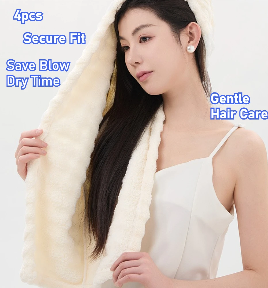 

Shower Cap Super Absorbent Rapid Drying Coral Fleece Hair Wrap Thickened Covering Towel Household No Blow Needed Bubble Fleece