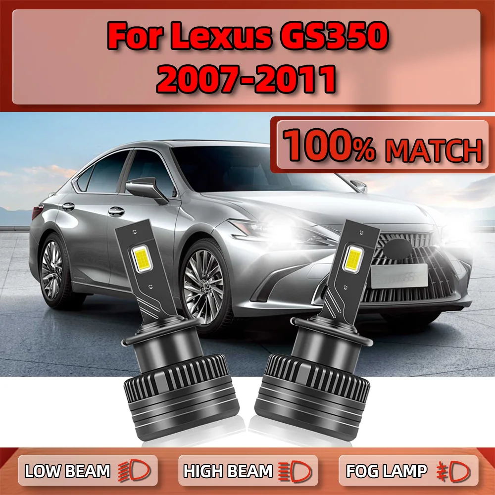 

2PCS D4S LED Car Headlight Bulbs 6000K White Plug and Play Xenon HID Light 12V For Lexus GS350 2007 2008 2009 2010 2011