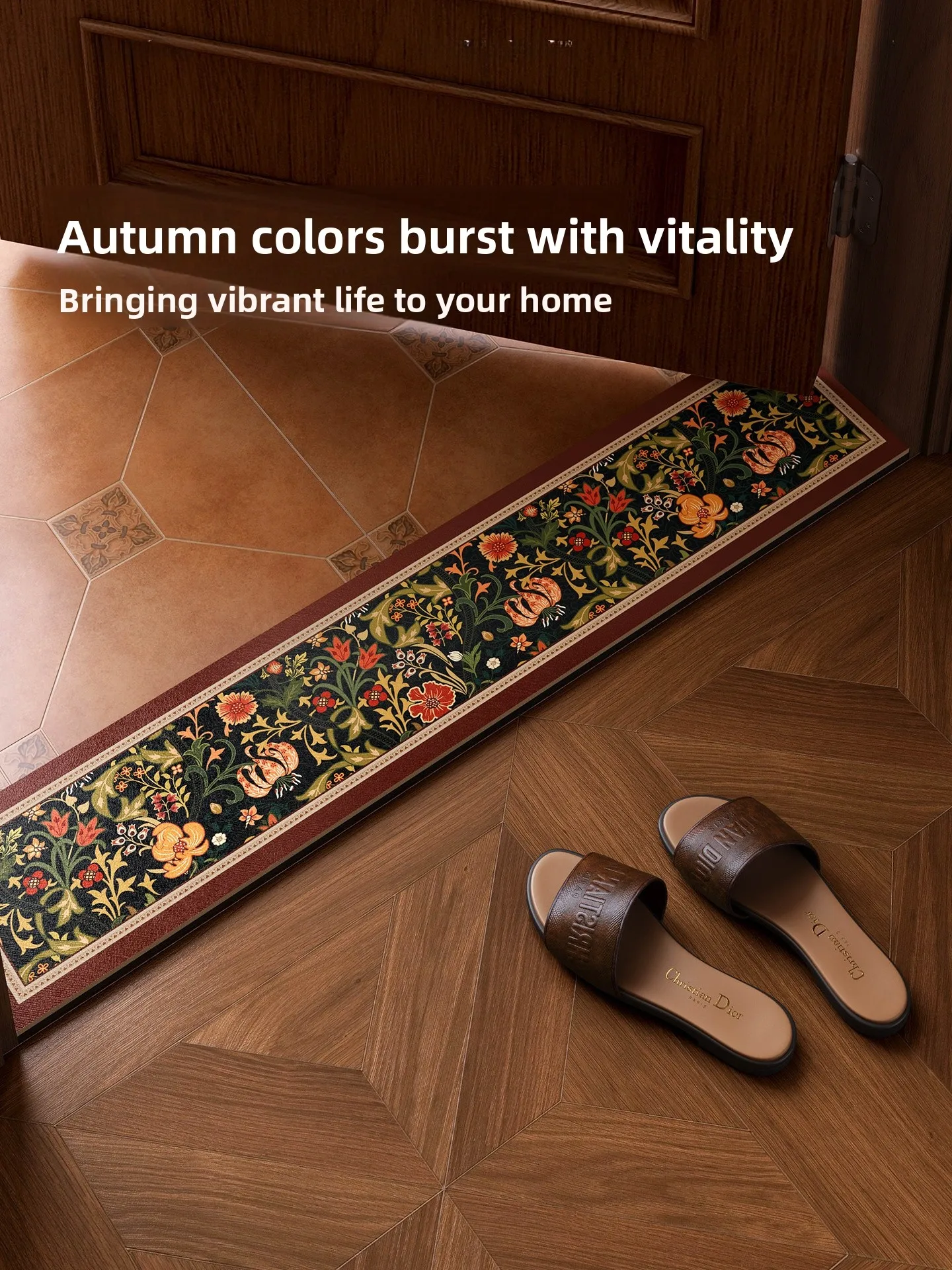 

Влаговпитывающий коврик для ванной, прямоугольный, нескользящий, для дома, из ПВХ, с цветочным узором