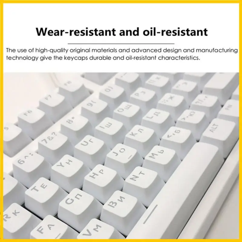 أغطية مفاتيح كورية روسية، أغطية مفاتيح بإضاءة خلفية ABS غطاء مفتاح OEM Cherry MX متوافق مع لوحات المفاتيح الميكانيكية، مجموعة