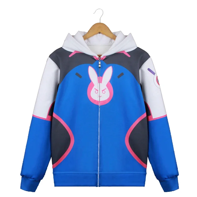 OW D.va DVA الخريف الشتاء هوديي تأثيري أرنب الأذن ميكا رشاقته مقنعين سستة معاطف البلوز هوديس ملابس خارجية AO45772