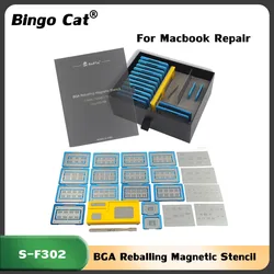 S-F302 BGA Reballing Magnetic Stencil Tin Planting Platform For MacBook GPU PCH PMU SMC T1 T2 RMA NAND WIFI Power Chip Repair