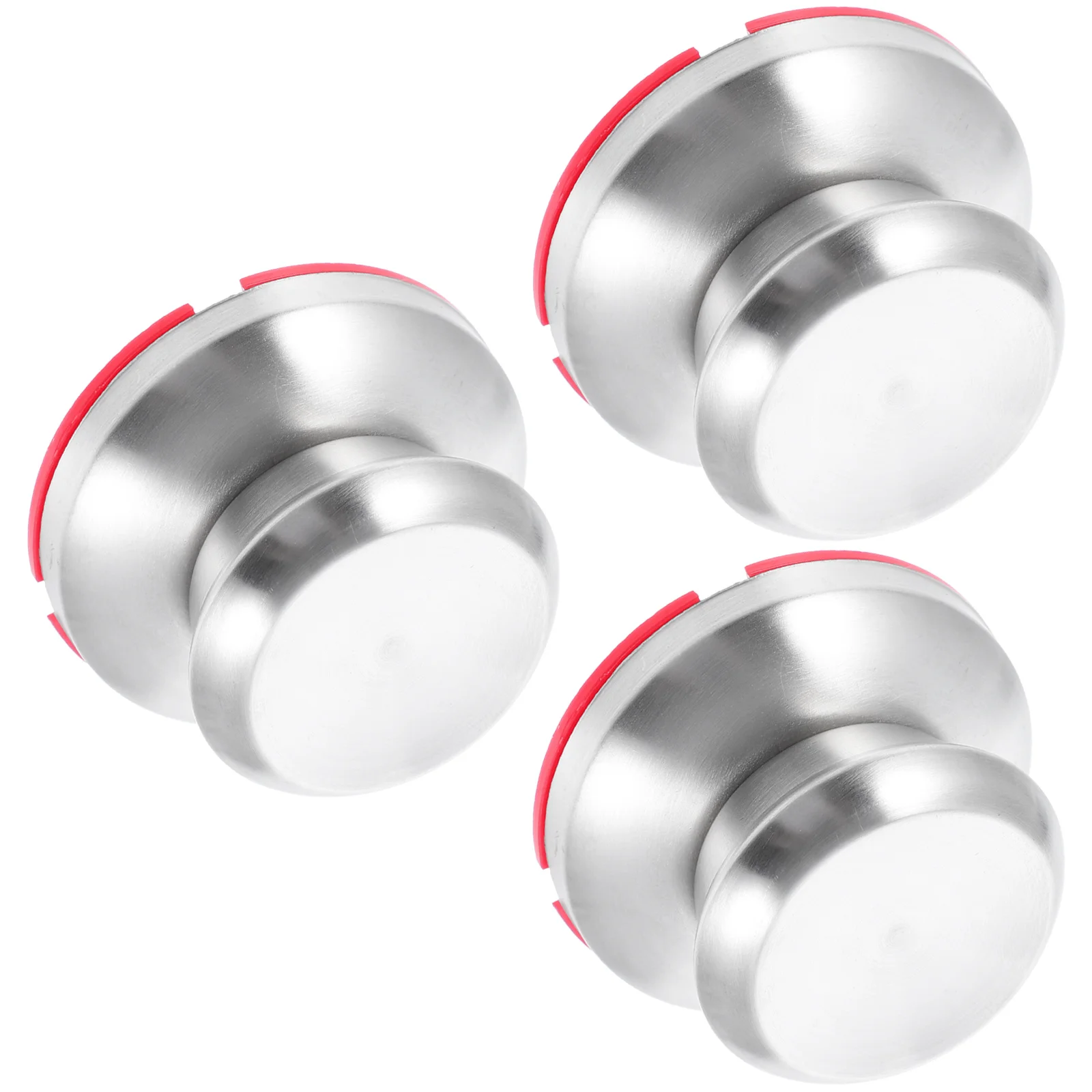 

3pcs Heat-Resistant Pot Lid Handles Silver Replacement Cookware Part Kitchen Pan Cover Grip Widened Design For Wok Milk