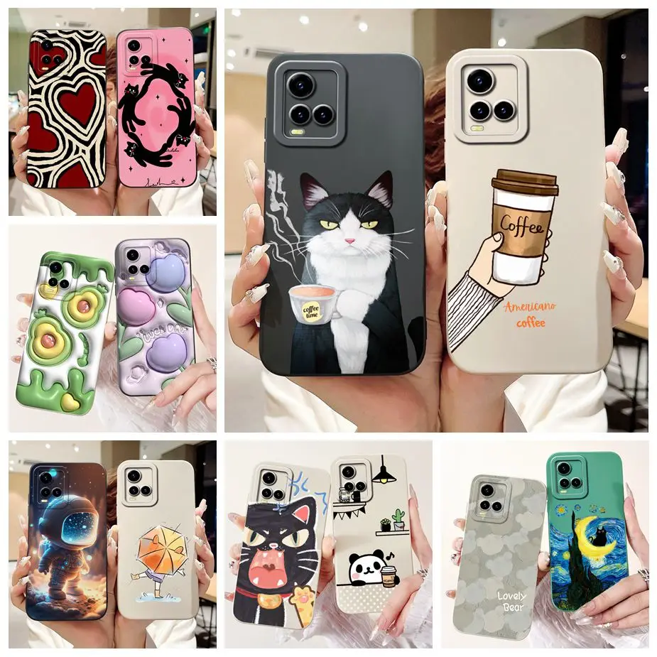 For Vivo Y21 Y21s Y21t Case Vivo Y33s 4G  V2109 Stylish Candy Painted Phone Case For Vivo Y21s Y 21 t VivoY21 Soft Fundas Bumper