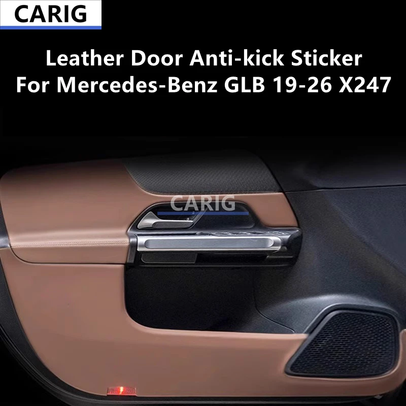 

For Mercedes-Benz GLB 19-26 X247 Leather Door Anti-kick Sticker Modified Car Interior Protection Film Modification Accessories