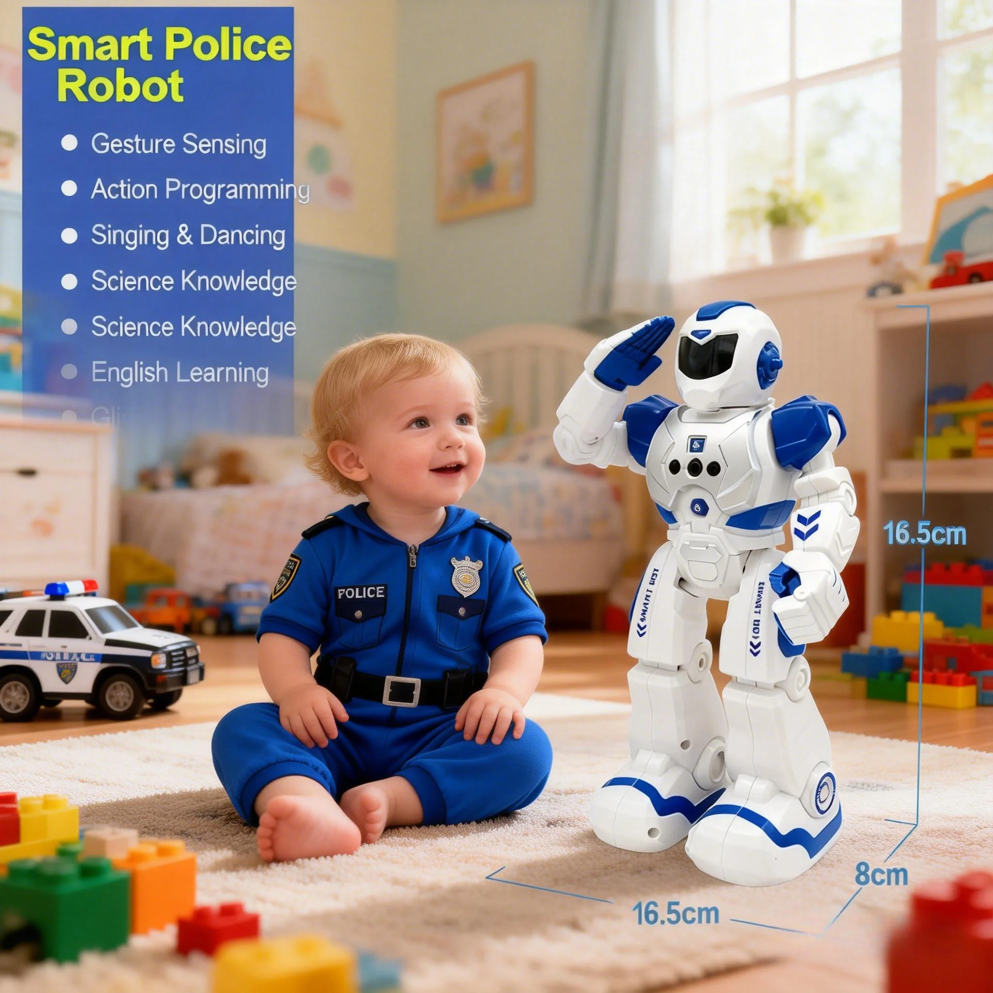 F03-Intelligent AI-assisted remote control robot, intelligent actions - walking, singing, dancing, human-like movements, puppet