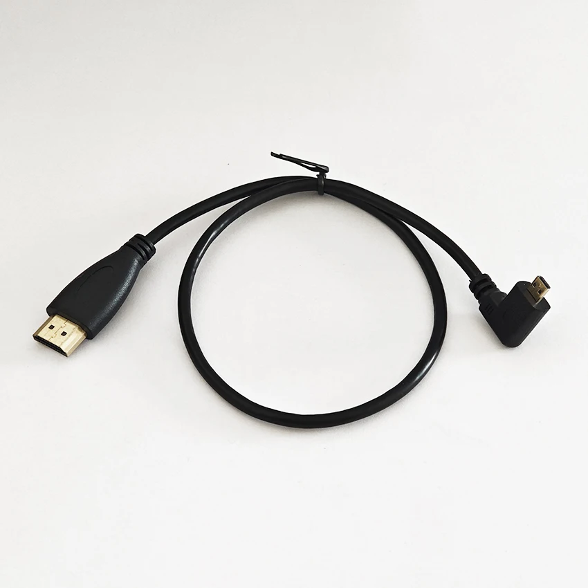 كابل بيانات مايكرو HDMI عالي الوضوح الكوع الأيسر إلى كابل hdmi كابل صغير عالي الوضوح على شكل حرف D مع 0.3 متر 0.5 متر ودرع