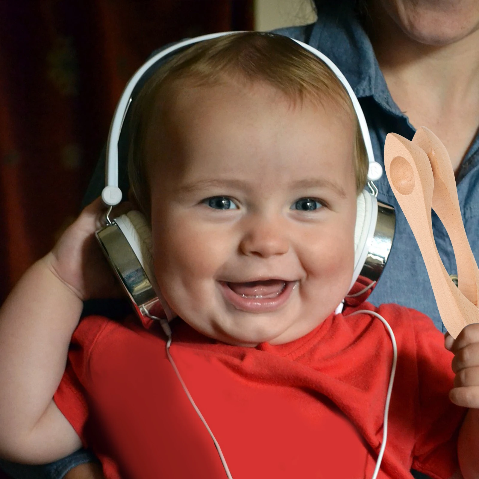 

2pcs Wooden Musical Spoon For Kids Natural Wood Percussion Instrument Early Education Folk Performance Spoon Kinder Music Tool